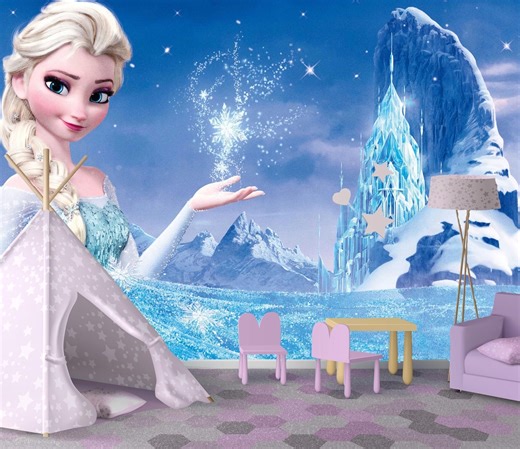 Frozen Elsa Wallpaper: Peel and Stick Kids Room Decor - Etsy