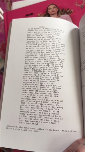 bought a @barbiethemovie script. Read this aloud and cried. Again 💔