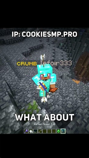 IP: cookiesmp.pro Сheater vs Warden on Server - Cookie SMP #minecraft #gaming