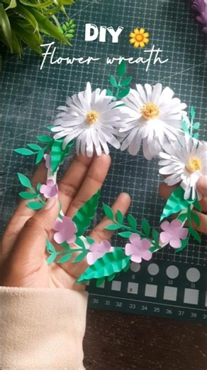 Aesthetic Paper Flower Wreath | Easy Upcycled DIY #shorts