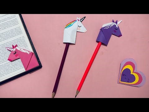 Crafting Magic: Origami Unicorn Bookmark and Pencil Topper Tutorial! instructions by bushrazorigami