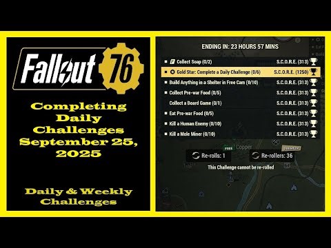 Completing Daily Challenges For September 25, 2025 - Fallout 76 Daily Challenges Guide