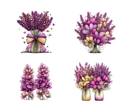 Spring Flower Clipart PNG, Floral Illustration, Whimsical Flower Graphic, Clip Art for Stickers, Sublimation and Cricut - Etsy