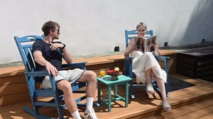 Outdoor Side Table – 17" HDPE Adirondack Side Tables,Sturdy Small Outdoor Porch Tables, Weather-Resistant & Easy Assembly Patio End Table for Garden, Balcony, Porch & Poolside (Black)