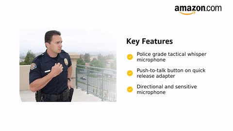 Radio Earpiece, Compatible with Harris XG-100 XG-100P XL-185 XL-185P XL-185Pi XL-200 XL-200P and XL-200Pi, EP1348QR-PTT Quick Release Hawk Lapel Police Mic, Includes Exclusive Accessory Pack