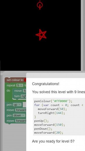 Blockly Games Turtle Level 4