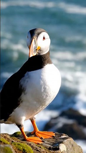Majestic Atlantic Puffin on Seaside Cliffs | Ultra-Realistic 4K Wildlife Video