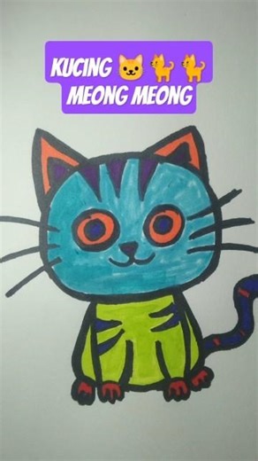 mengambar dan mewarnai kucing lucu mudah banget🤗🤗🤗💥#mengambar #mewarnai#youtubekids #drawing