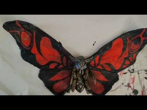 Painting Mothra sculpture