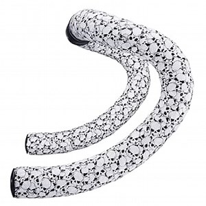 Supacaz Bar Tape - Super Sticky Kush - Skull + Black Star Plugz - Cycling Handlebar Tape