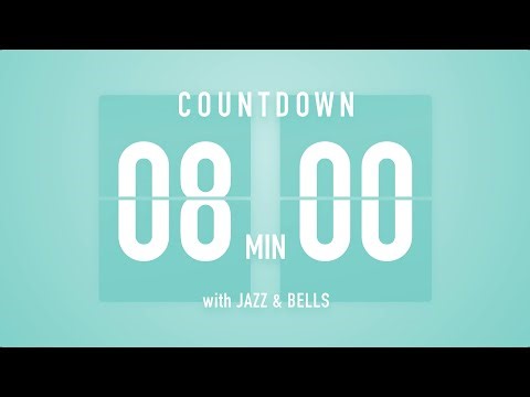 8 Minute Countdown Timer 🎶 Flip Clock with Jazz & Bells 🍵🔔