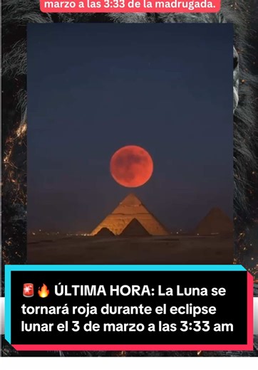 🚨🔥 ÚLTIMA HORA: La Luna se tornará rojo intenso durante el eclipse lunar que alcanzará su punto máximo el 3 de marzo a las 3:33 de la madrugada. El fenómeno conocido como “Luna de Sangre” ocurre cuando la Tierra se interpone entre el Sol y la Luna, proyectando su sombra sobre esta. La tonalidad rojiza se produce por la dispersión de la luz solar en la atmósfera terrestre, el mismo efecto que genera los atardeceres rojos. Se trata de un evento astronómico natural y predecible. Aunque la coincid