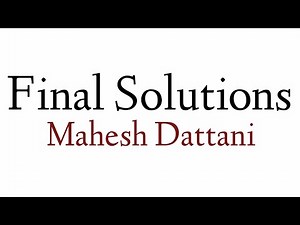 Final Solutions : Mahesh Dattani