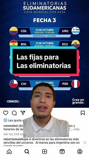 Fijas Deportivas para Eliminatorias Sudamericanas 2026