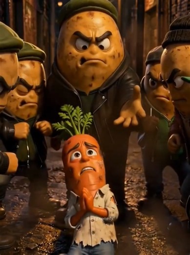 A terrified carrot finds himself surrounded by a ruthless potato gang in a dark alley, with threats rising and a deadly deadline set, he plays along-but secretly calls the police, as tension builds and danger closes in, one wrong move could change everything. Will he escape, or get caught before help arrives? #viralreels #trendingreels #comedy #comedyreels