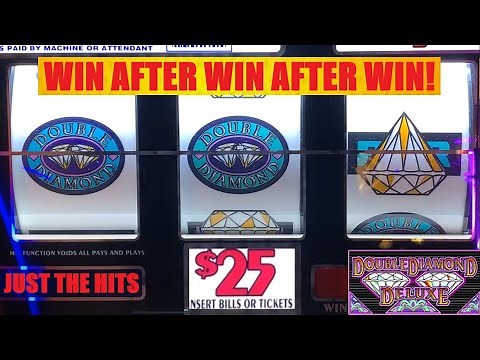 WIN AFTER WIN AFTER WIN on Double Diamond Deluxe! Nothing but wins! High limit slots!