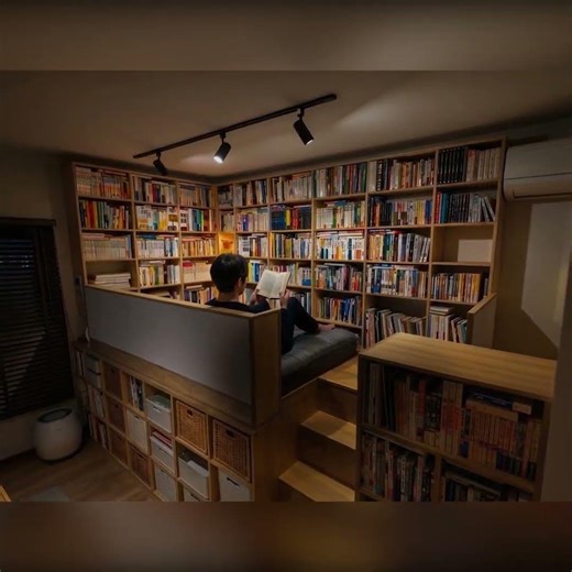 本に囲まれた秘密基地の作り方📚💡届かない光は「アーム式スポットライト」で解決 #インテリア #模様替え #リフォーム