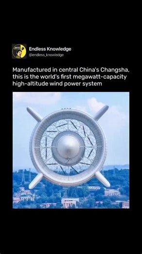 China is testing a megawatt airborne wind turbine that flies high above the ground to tap into stronger and more stable winds. Instead of a massive tower, the system uses a helium-lifted platform to generate power where wind is more consistent. Developers say this could use far less material than traditional turbines and lower electricity costs once scaled. What makes it more interesting is the use case beyond energy. The platform can be moved and deployed quickly, making it useful for disaster 