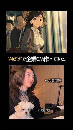 りょうちけ🦋AI活用の教科書📕 | ↓今日の解説【AICM制作の裏側】 マッチングアプリのCMを“AIだけ”で作った方法を解説します。 今回のCMは、 企画 → 脚本 → 画像生成 → 動画化 → 音声生成 → 編集 この全工程をAIで完結させています。 制作は4つのAIツールを役割ごとに使い分けています。... | Instagram