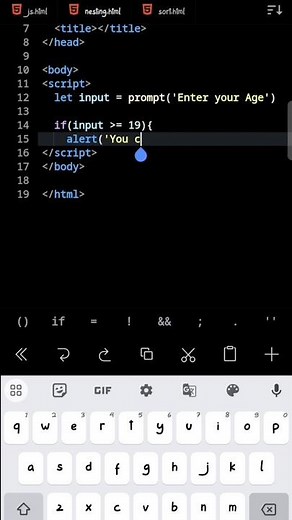 Condition In Prompt Box Using Alert In Javascript #shorts