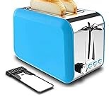 Touch Screen Toaster with LCD Display 2 Slice Stainless Steel Digital Timer Toasters 6 Bread Types& 6 Shade Settings Smart Extra Wide Slots Tostadora With Bagel Cancel,Defrost Functions