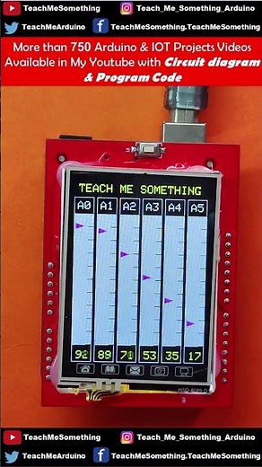 TFT LCD Arduino UNO Analog Meter A0 A5