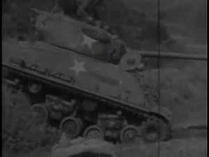 U.S. tanks in action in Korea