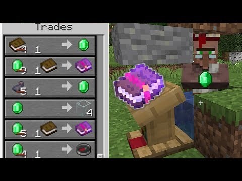 Minecraft 1.14 Villager Trading - MENDING BOOKS for ONE EMERALD