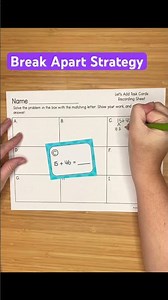 Addition math strategies - Break Apart Strategy #math #mathstrategies