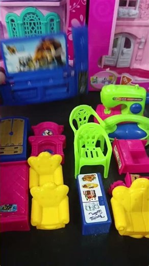 Satisfying with Unboxing & Pink Miniature Barbie Furniture Set Video | ASMR Cute Furniture Set