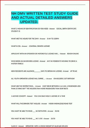 Nh Dmv Written Test Study Guide And Actual Detailed Answers video