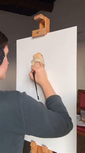 The evolution captures creativity in motion. From initial concept sketch to canvas transfer, watch this painting by @darcymeltonfineart take shape. #beautifulbizarre #oilpainting #oilpaintingtechniques #portraitpaintingdemo #portraitpainting #painting #paintingtutorial #artinspo | Beautiful Bizarre Magazine