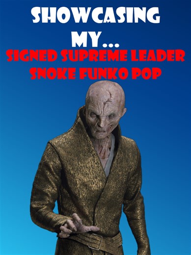Showcasing my Snoke Funko Pop SIGNED BY ANDY SERKIS! This is the other Funko I have signed by him alongside my Kino Loy that I've already featured, so check that out too if you haven't already! #AndySerkis #Snoke #StarWars #FunkoPop #Autograph