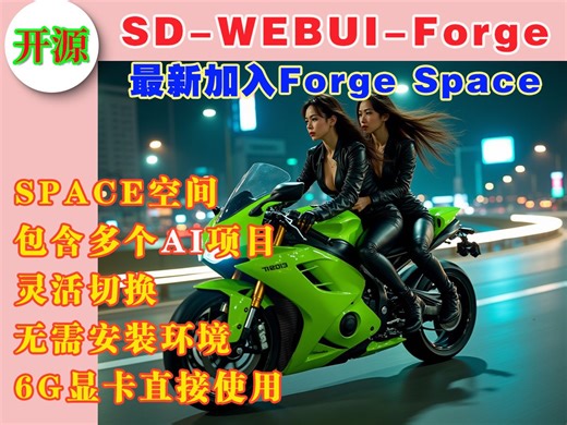 【无脑安装】支持Flux的最新版SD Web UI-Forge添加Space选项，多个AI项目自由切换，一键安装和运行，简直不要太好用了