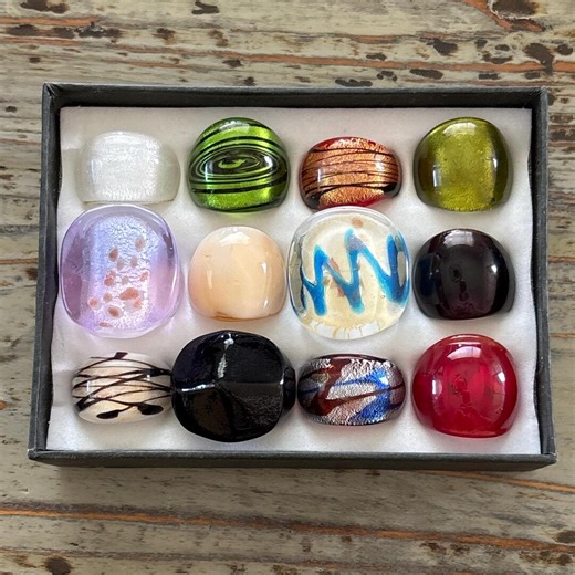 Lampwork Glass Bubble Rings, Size 7 - Etsy