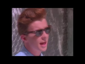 never gonna give you up, but every time he says "never" it gets faster and more distorted