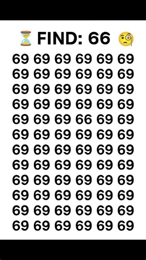 Your Brain Will Trick You… Find 66!#eyetest #puzzle #shorts