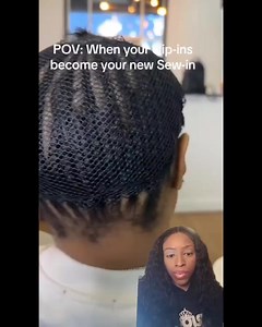 Watch This New Way To Install A Weave.... No Glue or Thread😝😝😝😝 #sewinweave #naturalhair #reaction #hairtransformation #hairstylist #hairstyles #hairtutorial #protectivestyles #blackhair | Mane Attractions Virgin Hair /Weaving Salon