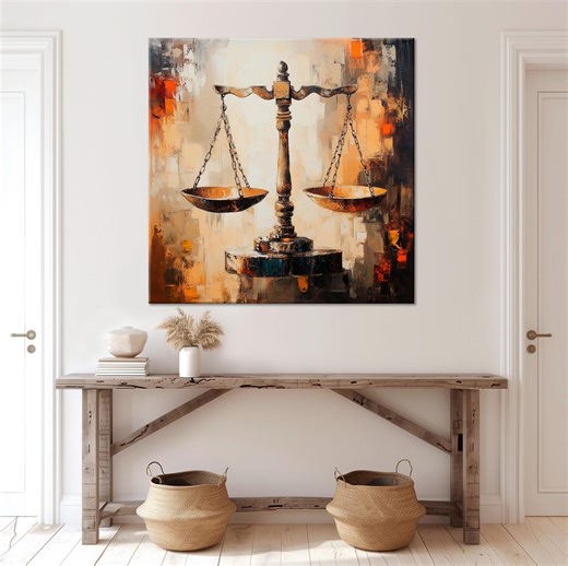 Scales of Justice Canvas Wall Art | Abstract Law Office Decor - Etsy