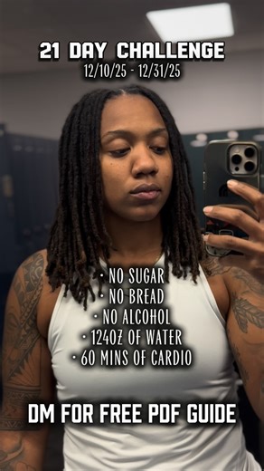 Briana Benn on Instagram: "You know what’s crazy …. People wait until the 1st of the year to fast and lock in … so that you can “be ready for the new year” … why not do it BEFORE… so that you go into the new year fully reset and implementing a routine and daily habits that you developed PRIOR to entering the new year. I’m challenging you to lock in for the next 21 days starting Wednesday 12/10 all the way until the 1st… • NO SUGAR • NO BREAD • NO ALCOHOL • 124oz OF WATER • 60 MINS OF CARDIO DM M