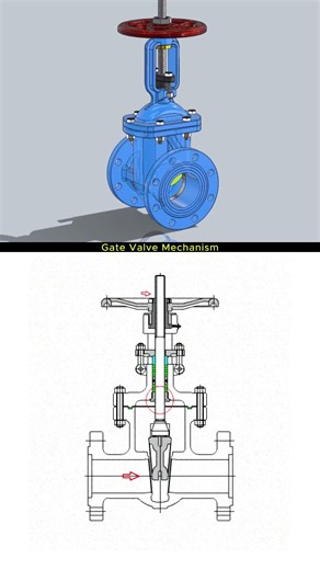 Gate Valve Mechanism in Motion ⚙️ #shorts