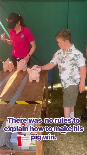 No rules was explained to make the pig win. #downsyndrome #actionjaxon #inclusionmatters #cheating
