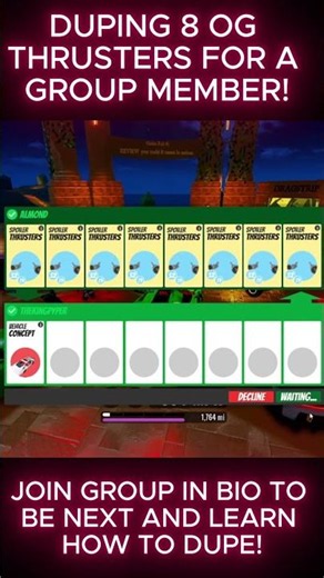 💫 DUPING 8 OG Thrusters with Jailbreak DUPE Glitch! #jailbreak #jailbreakglitch #jailbreaktrading