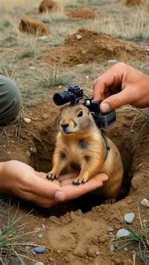Prairie Dog POV Exploring Underground Burrow 🐿️ #shorts #naturedocumentary #microcamera #multicamera