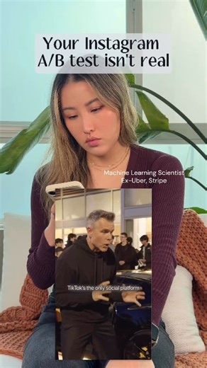 Naomi Huang · AI Made Simple on Instagram: "Your Instagram “A/B test” isn’t actually an A/B test 🎯 Testing hooks on TikTok and posting the winner on Instagram? Here’s what you’re actually doing from an experiment design POV. The key issue: TikTok users ≠ Instagram users. Real A/B testing requires a representative sample - your test audience needs to match your target audience. When you test on one platform and deploy on another, you’re making a cross-platform bet, not running a valid experiment