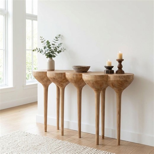 Console Table Solid Wood Hallway Table Rustic Funiture Decoration Modern Constructional - Etsy