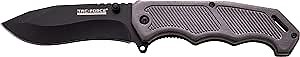 Tac Force TF-893GY-MC Spring Assisted Knife Black Stainless Blade, Grey Wood Handle, 4.75"