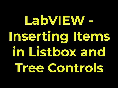 LabVIEW - Inserting Items in Listbox and Tree Controls