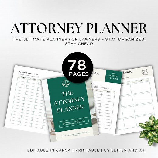 Editable Lawyer Planner | Daily Organizer for Attorneys | Legal Case Tracker and To-do List | Instant Download | Printable Planner - Etsy