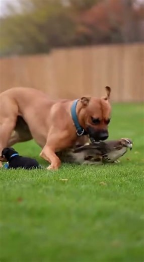 Can a Dog Save Its Puppy from a Hawk Attack? Watch the Brave Rescue #dogrescue #wildlife #puppylove